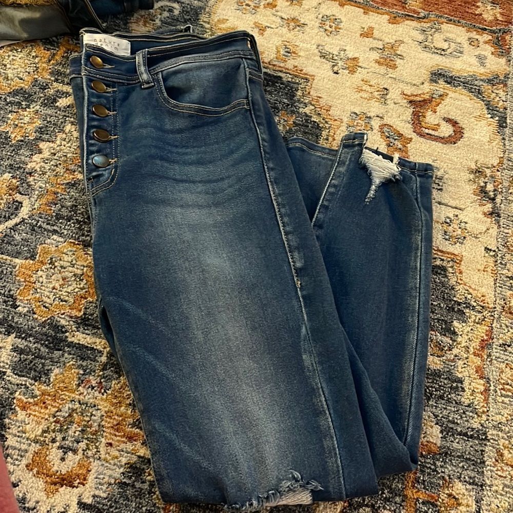 High rise button up jeans